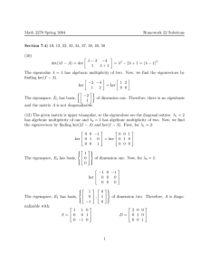 Math 2270 Spring 2004 Homework 22 Solutions Section 7.4