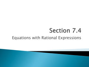 Equations with Rational Expressions