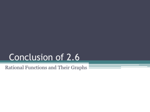 Conclusion of 2.6 Rational Functions and Their Graphs