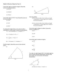 Math 113 Review Sheet for Test #1
