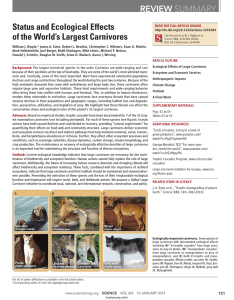 Status and Ecological Effects of the World’s Largest Carnivores
