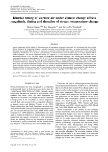 Diurnal timing of warmer air under climate change affects