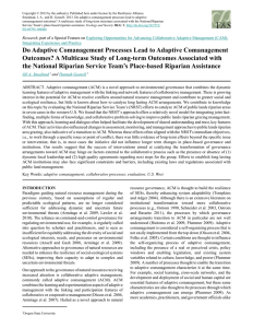 Copyright © 2013 by the author(s). Published here under license... Smedstad, J. A., and H. Gosnell. 2013. Do adaptive comanagement...