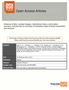 Influence of lidar, Landsat imagery, disturbance history, plot location