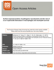 Surface-exposed proteins of pathogenic mycobacteria and the role of