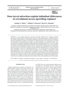 Does larval advection explain latitudinal differences in recruitment across upwelling regimes? F REE