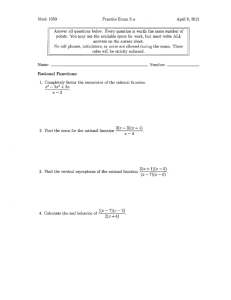 Math 1050 Practice Exam 3 a April 6, 2012