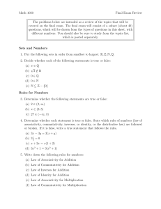 Math 1050 Final Exam Review