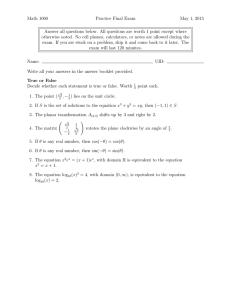 Math 1060 Practice Final Exam May 1, 2015
