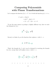 Composing Polynomials with Planar Transformations