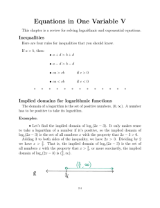 Equations in One Variable V Inequalities