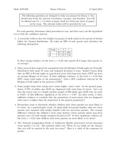 Math 1070-003 Exam 3 Review 15 April 2013