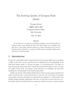The Evolving Quality of Groupon Deals (Draft) Georgios Zervas &lt;&gt;