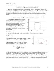 CH101/102 Activities  27. Reaction enthalpies from correlation diagrams