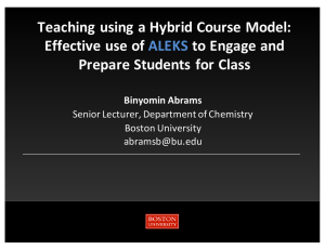Teaching  using  a  Hybrid  Course  Model:   Effective  use  of  