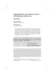 Financial Distress, Stock Returns, and the 1978 Bankruptcy Reform Act Dirk Hackbarth