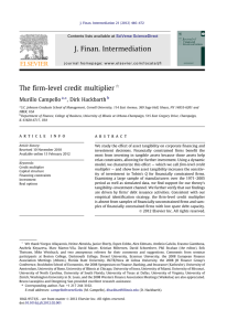 J. Finan. Intermediation The ﬁrm-level credit multiplier Murillo Campello ,