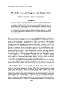 Stock Returns in Mergers and Acquisitions DIRK HACKBARTH and ERWAN MORELLEC ABSTRACT