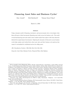 Financing Asset Sales and Business Cycles ∗ Marc Arnold Dirk Hackbarth