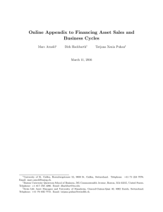Online Appendix to Financing Asset Sales and Business Cycles Marc Arnold Dirk Hackbarth