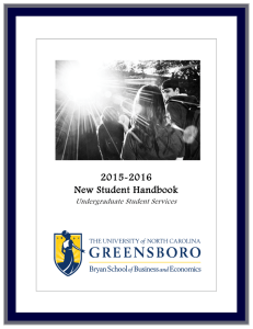 2015-2016 New Student Handbook Undergraduate Student Services