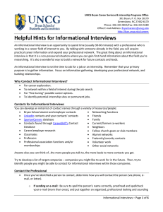 Helpful Hints for Informational Interviews