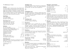 Vi Reference Card Yanking text