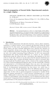 Optical propagation of fractal  elds. Experimental analysis