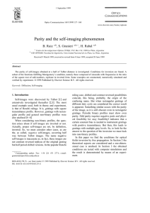 Parity and the self-imaging phenomenon B. Ruiz , S. Granieri , H. Rabal