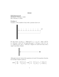 ME422 Problem 1: FEM Homework #9 Distributed: February 7, 2013