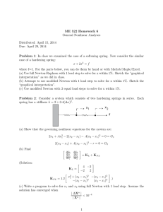 ME 522 Homework 6 Problem 1 General Nonlinear Analyses Distributed: April 15, 2014