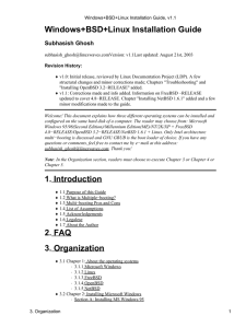 Windows+BSD+Linux Installation Guide Subhasish Ghosh