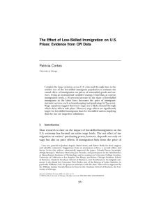 The Effect of Low-Skilled Immigration on U.S. Patricia Cortes