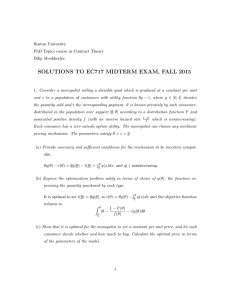 SOLUTIONS TO EC717 MIDTERM EXAM, FALL 2015