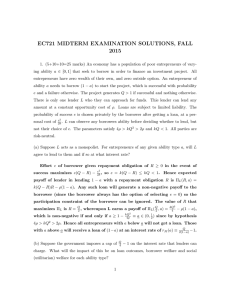 EC721 MIDTERM EXAMINATION SOLUTIONS, FALL 2015