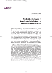 T The Distributive Impact of Privatization in Latin America: Evidence from Four Countries