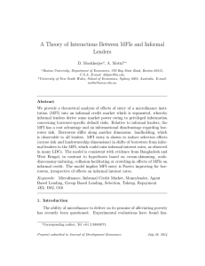 A Theory of Interactions Between MFIs and Informal Lenders D. Mookherjee