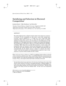 Satisﬁcing and Selection in Electoral Competition ∗