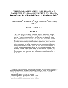 POLITICAL PARTICIPATION, CLIENTELISM AND TARGETING OF LOCAL GOVERNMENT PROGRAMS: