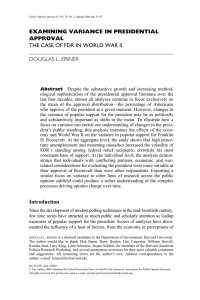 EXAMINING VARIANCE IN PRESIDENTIAL APPROVAL DOUGLAS L. KRINER