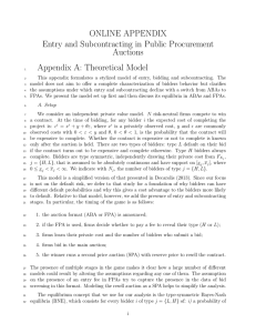 ONLINE APPENDIX Entry and Subcontracting in Public Procurement Auctions Appendix A: Theoretical Model