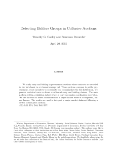 Detecting Bidders Groups in Collusive Auctions April 20, 2015