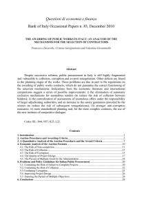 Questioni di economia e finanza