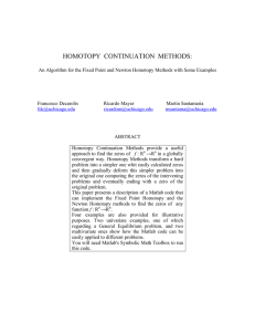 HOMOTOPY  CONTINUATION  METHODS: