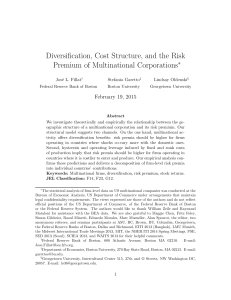 Diversification, Cost Structure, and the Risk Premium of Multinational Corporations ∗