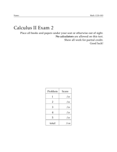 Calculus II Exam 2