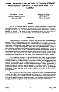 EFFECT OF HIGH TEMPERATURE DRYING ON BENDING LUMBER /