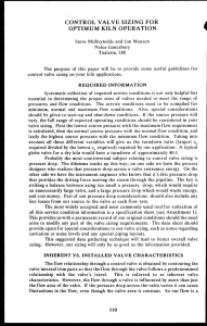 CONTROL VALVE SIZING FOR OPTIMUM KILN OPERATION