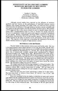 SENSITIVITY OF IN-LINE DRY LUMBER MOISTURE METERS TO WET SPOTS