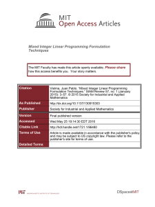 Mixed Integer Linear Programming Formulation Techniques Please share